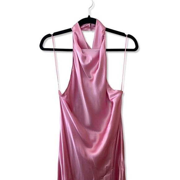 Amanda Uprichard Samba Gown 100% SILK Flamingo Pink Revolve Sz XL $321 NWOT - Picture 7 of 14
